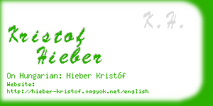 kristof hieber business card